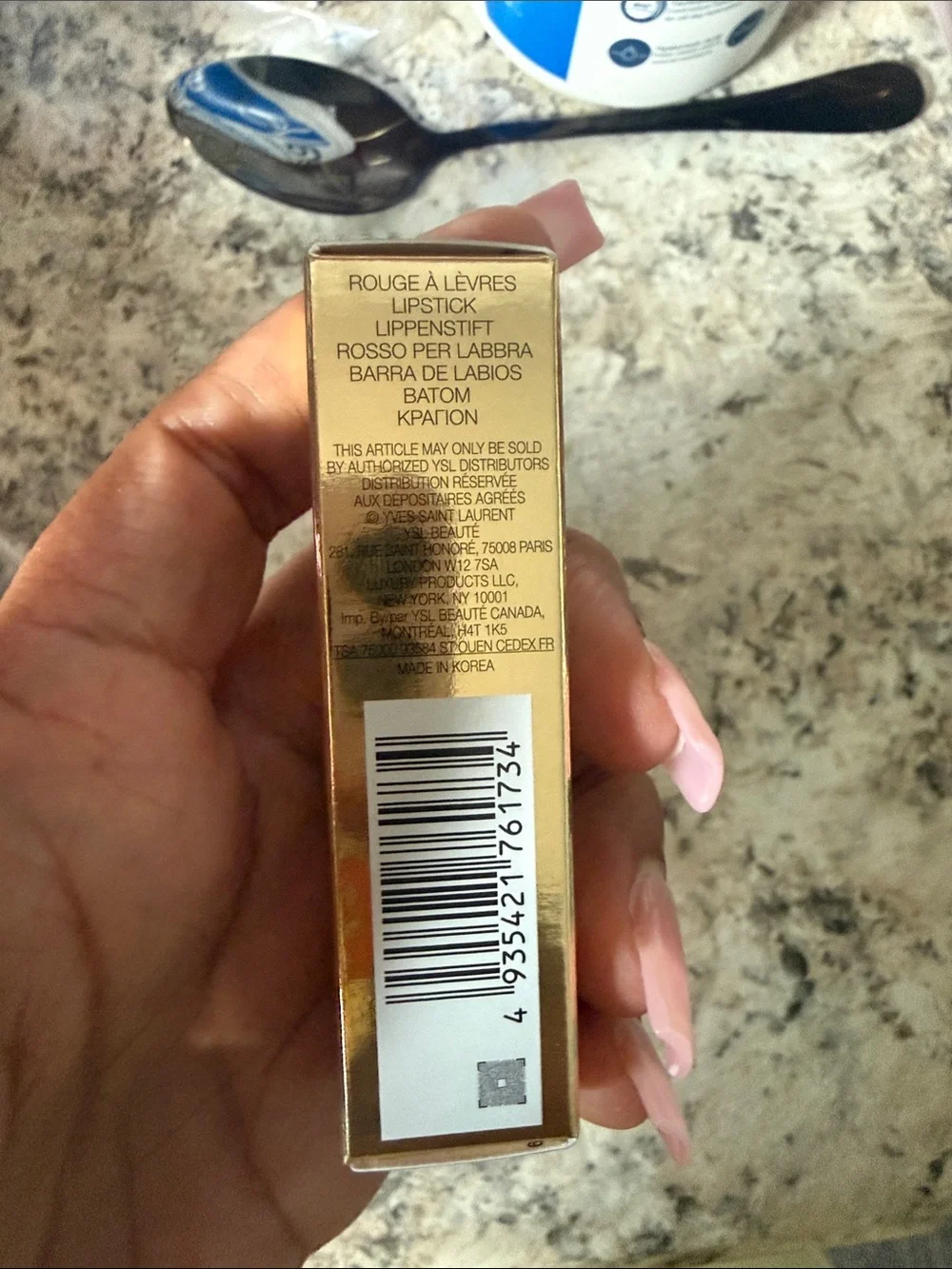 Yves Saint Laurent Gold Metallic Lip Gloss Stick Box